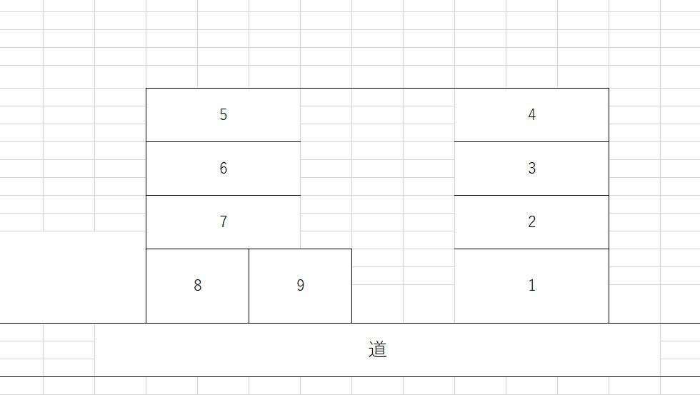 田中駐車場(宮原10丁目)の駐車配置図
