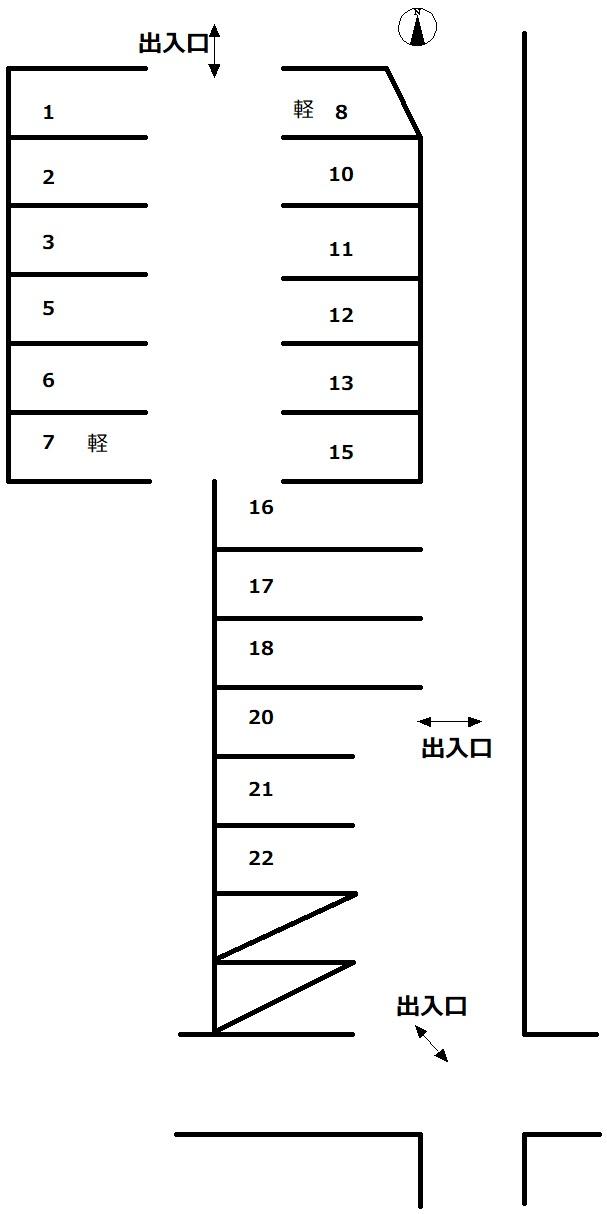 326八熊駐車場の駐車配置図