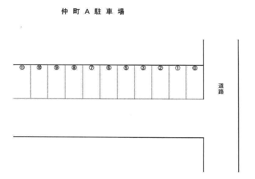 仲町A駐車場の駐車配置図