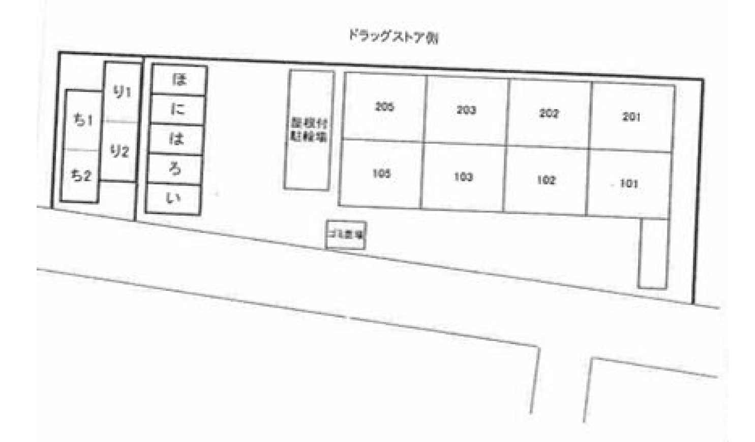 フィオレスト駐車場の駐車配置図