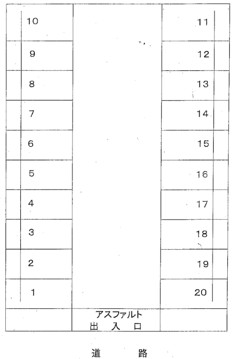 伊藤西馬橋駐車場の駐車配置図