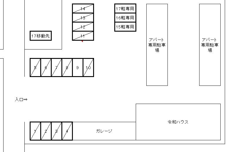 大竹月極駐車場の駐車配置図