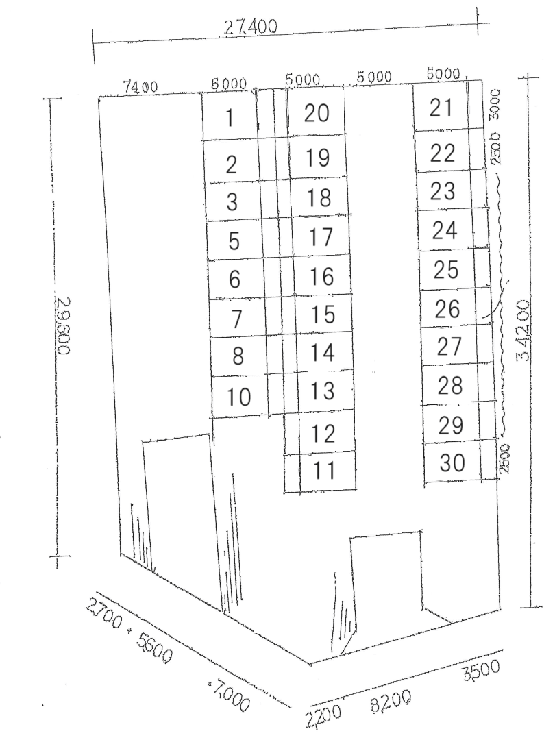 パーキング長澤の駐車配置図