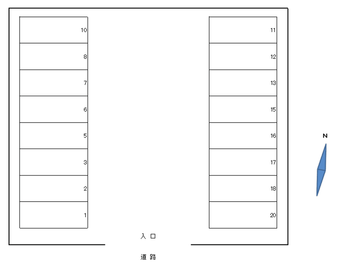 市場町5丁目駐車場の駐車配置図