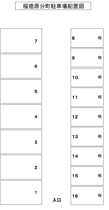 福徳原分町駐車場の駐車配置図
