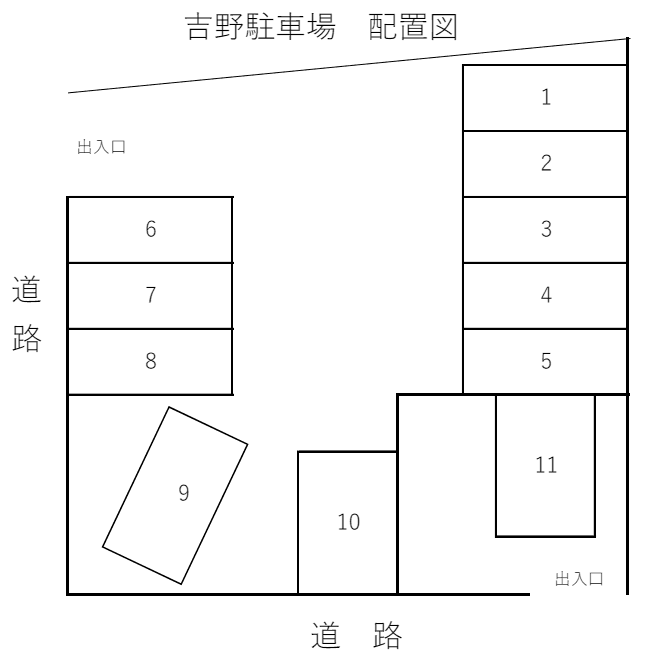 吉野駐車場の駐車配置図