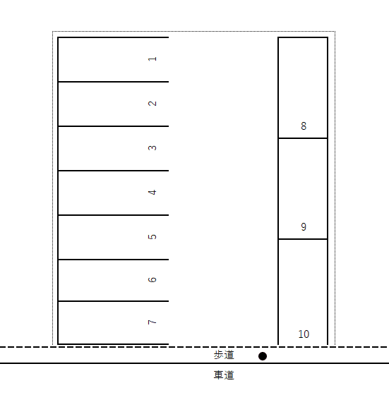 伊勢中川駅前パーキングの駐車配置図