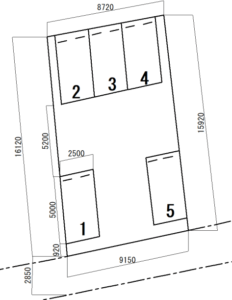 大森西2丁目駐車場の駐車配置図