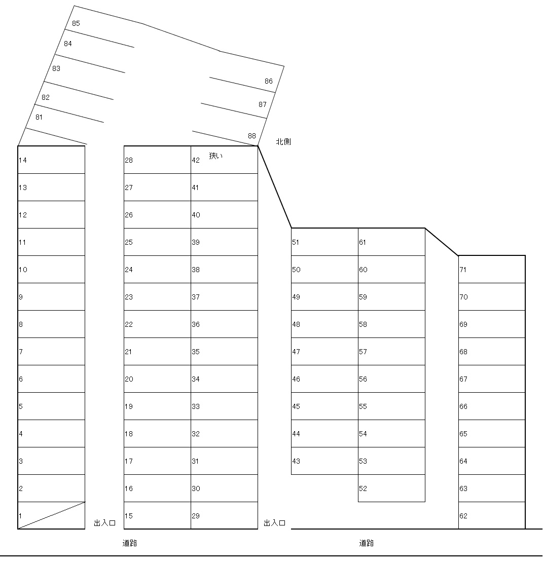 高砂駐車場の駐車配置図