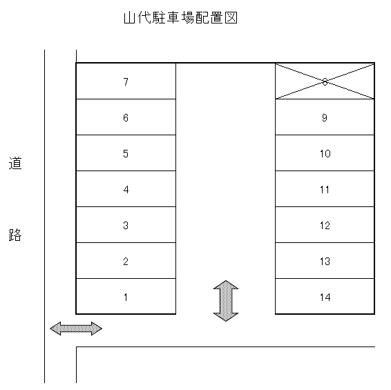 APパーク山代の駐車配置図