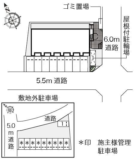 椎の木(54799) 敷地外駐車場の駐車配置図
