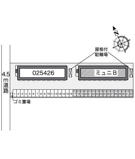 ミュニB(25427)の駐車配置図