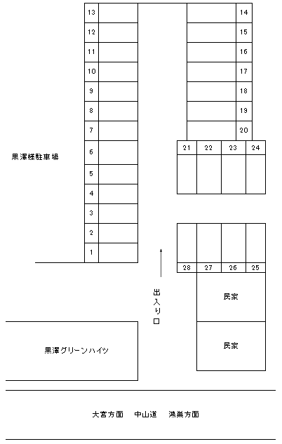 松本駐車場の駐車配置図