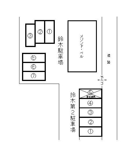 鈴木第2駐車場の駐車配置図