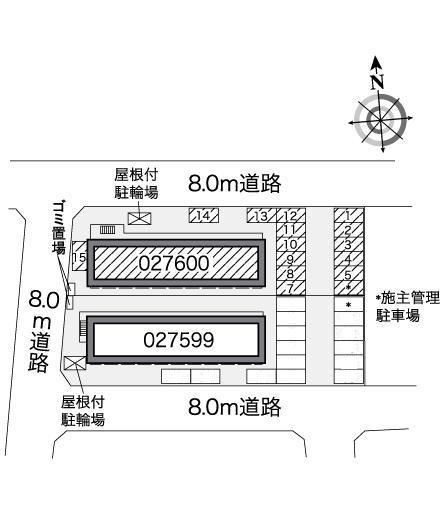 新さっぽろⅢ(27600)の駐車配置図