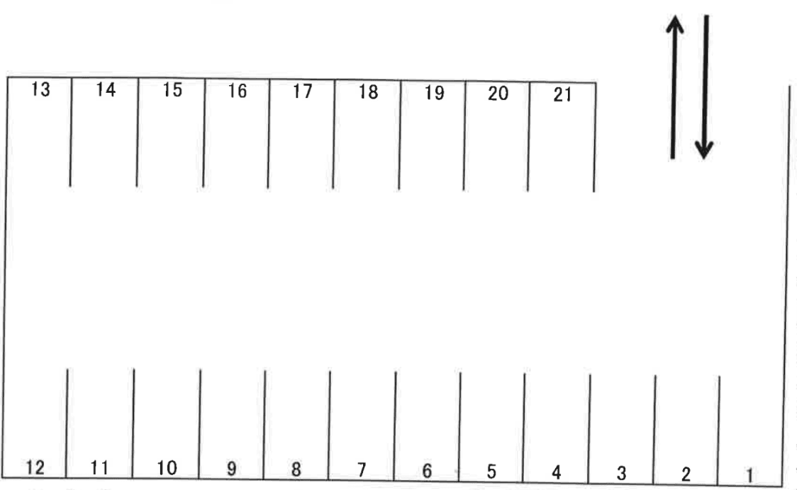 熊田パーキングの駐車配置図