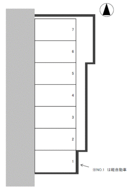 高塚町 KT22 駐車場の駐車配置図