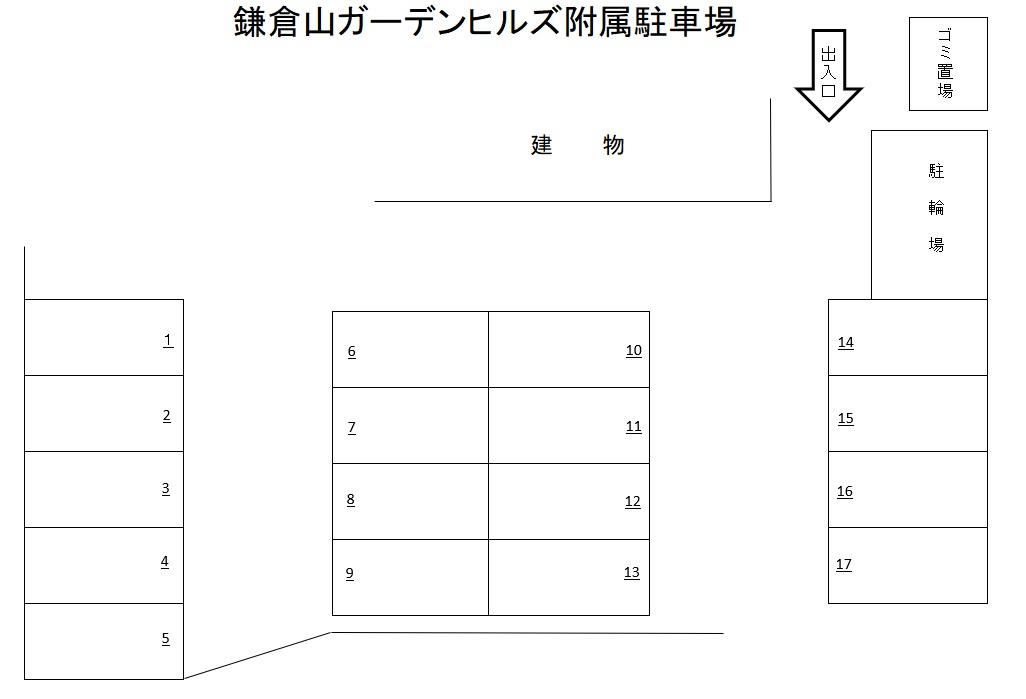鎌倉山ガーデンヒルズ附属駐車場の駐車配置図