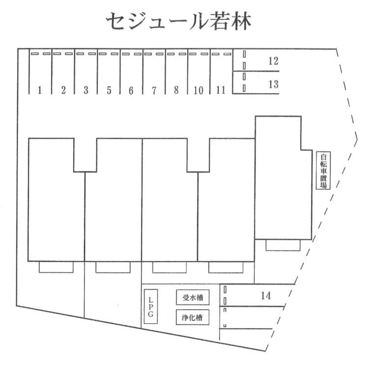 セジュール若林の駐車配置図