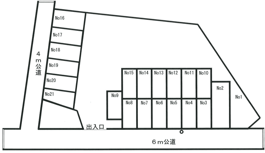 河合駐車場の駐車配置図
