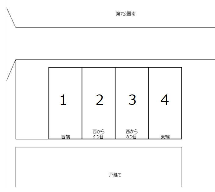 阿保矢内パーキング1の駐車配置図