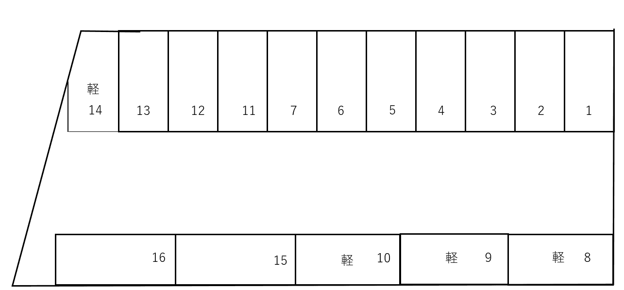 大千駐車場の駐車配置図