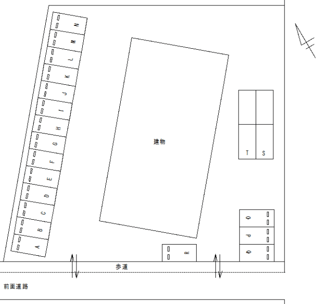 FK-BelAvenirAkiyoshi駐車場の駐車配置図