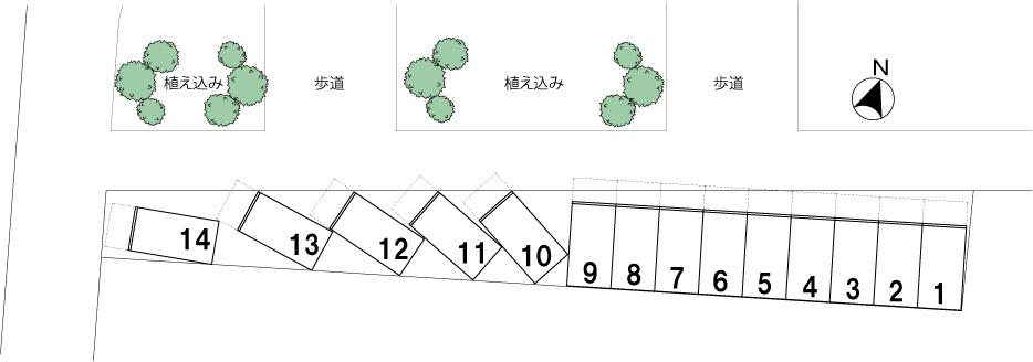 渋谷区幡ヶ谷駅前バイクガレージ(バイク月極駐車場)の駐車配置図