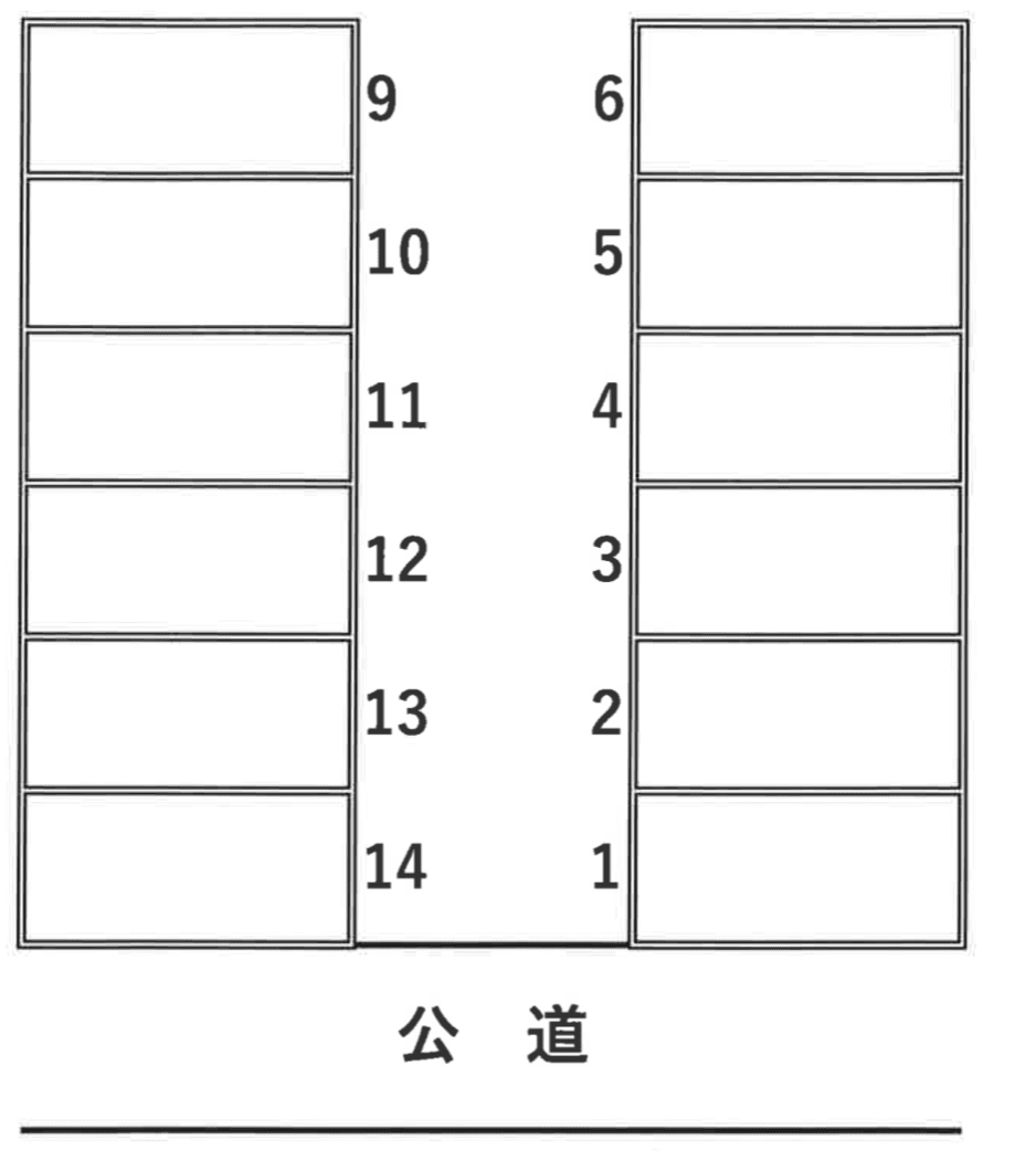 森屋竹ノ塚5丁目駐車場の駐車配置図