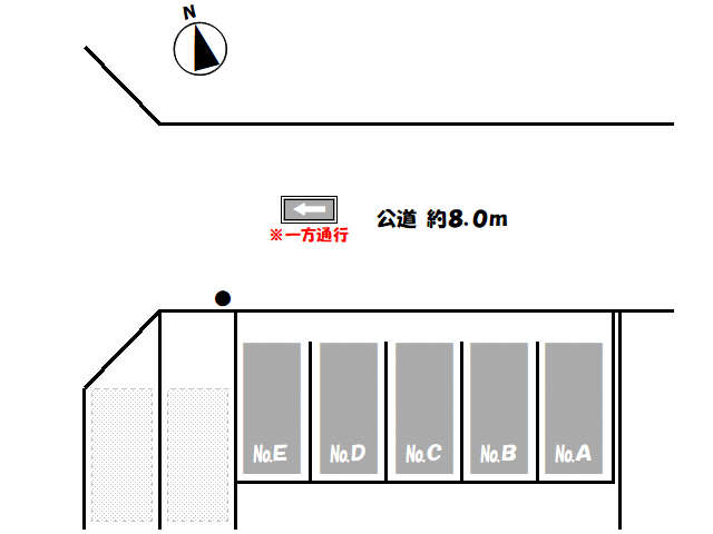 ワイズ・貴船 第4駐車場の駐車配置図