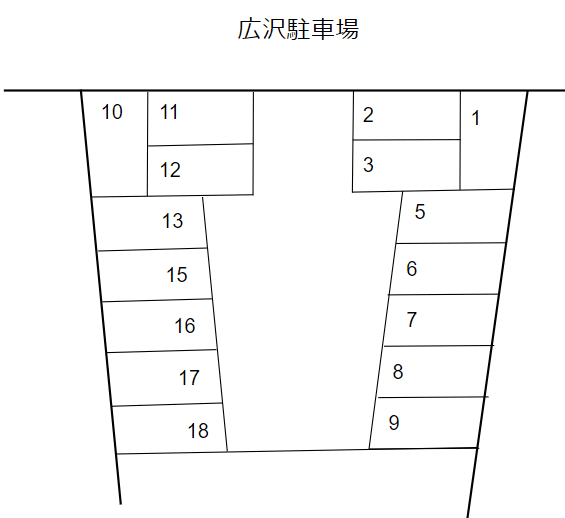 広沢駐車場の駐車配置図