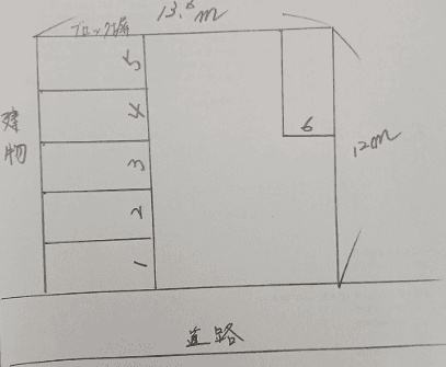 福原ガレージの駐車配置図