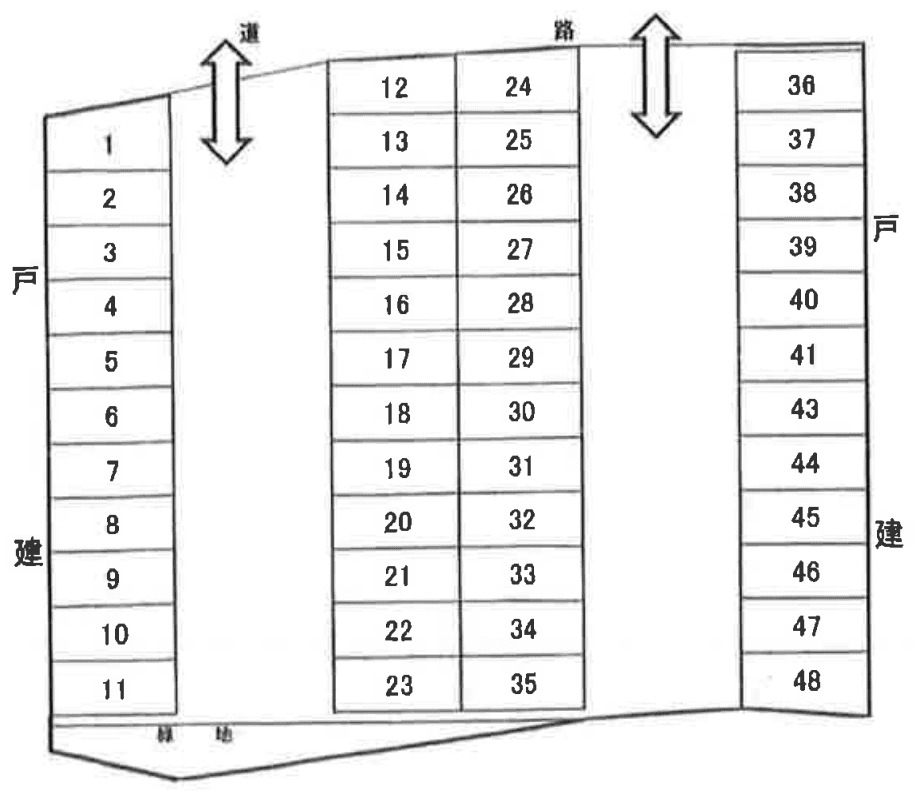 石田天神ヶ谷戸駐車場の駐車配置図