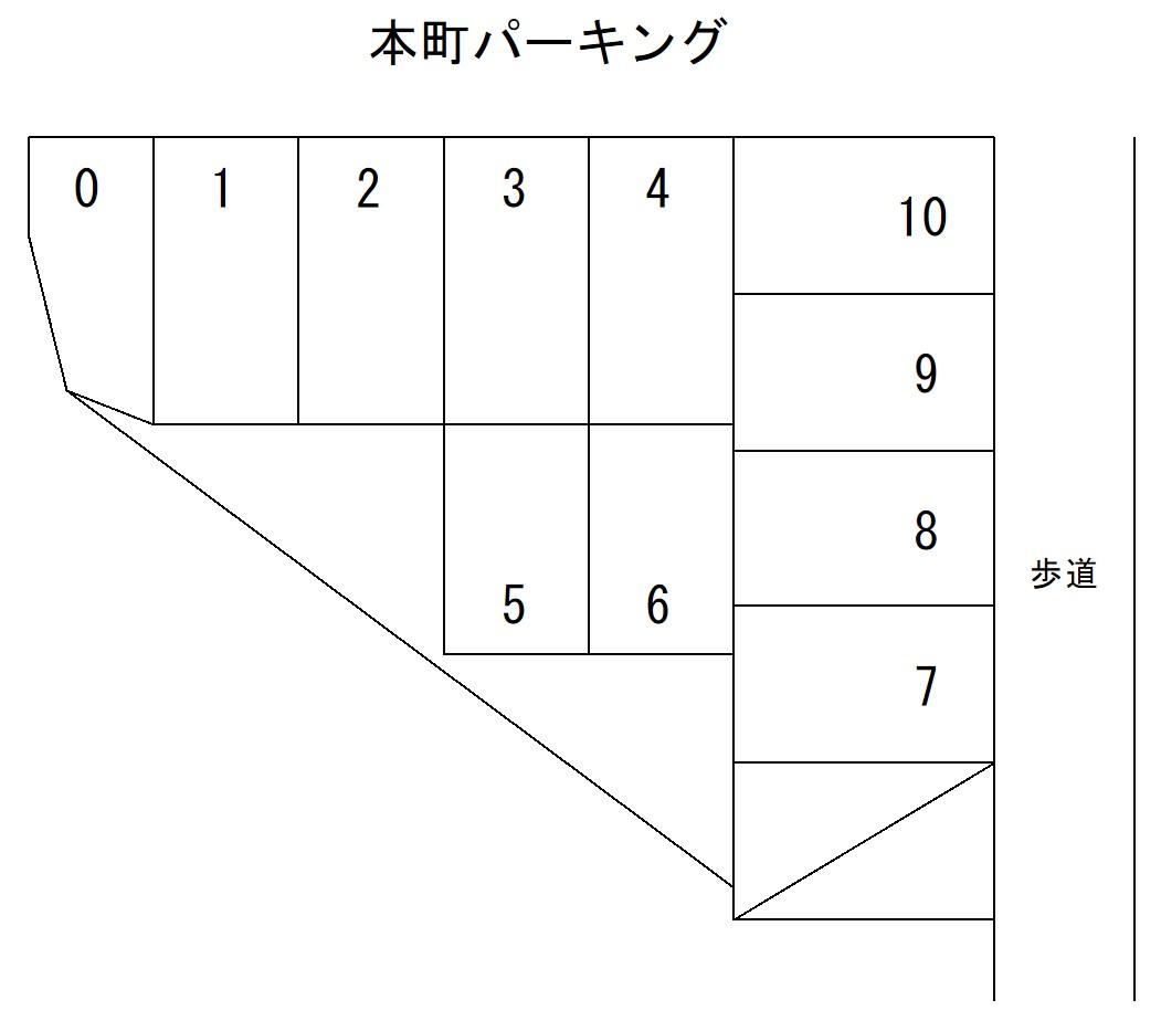 本町パーキングの駐車配置図