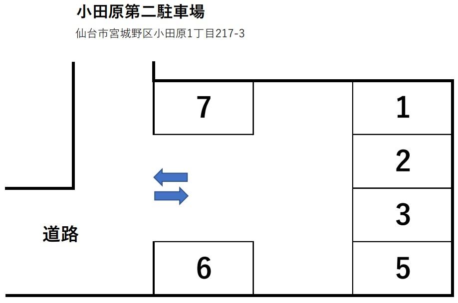 小田原第二駐車場の駐車配置図