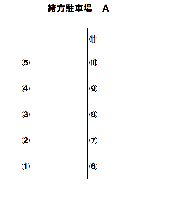 緒方駐車場Aの駐車配置図