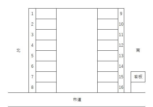 内郷御厩町一丁目月極駐車場の駐車配置図