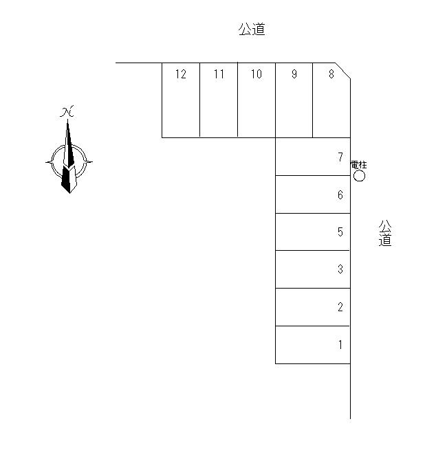 小松原第3駐車場の駐車配置図