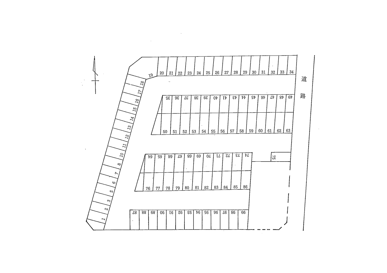 海南中央モータープールの駐車配置図