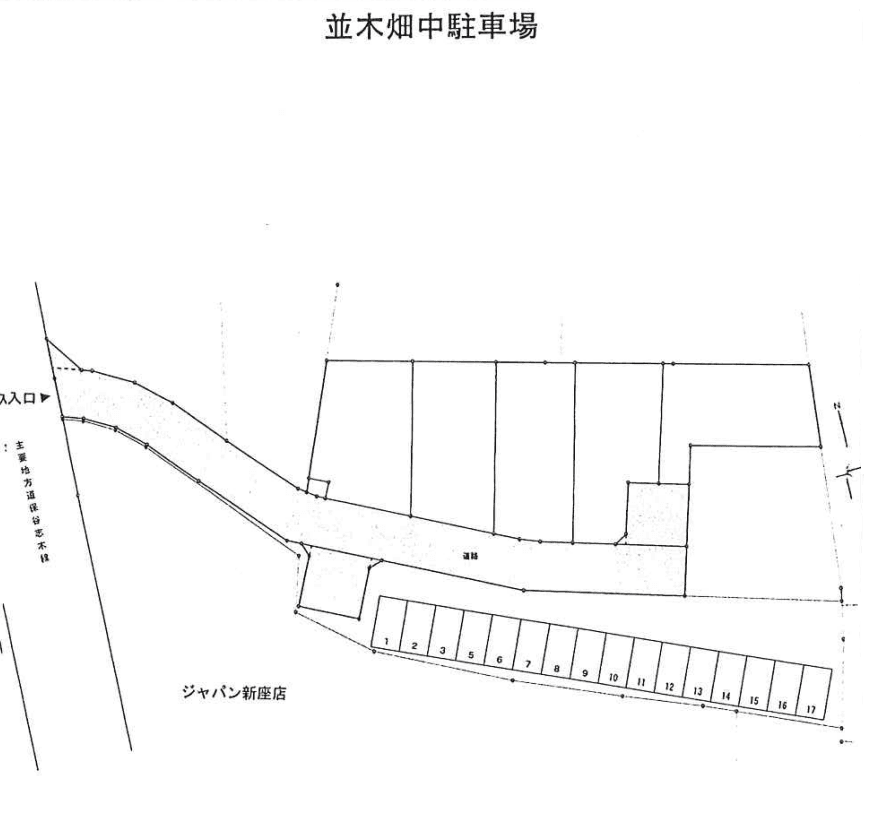 並木畑中駐車場の駐車配置図