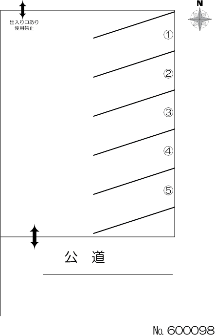 平子町西(村山)駐車場の駐車配置図