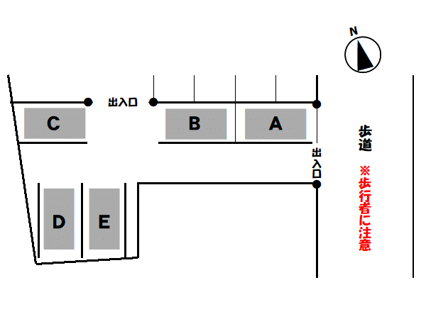 ワイズ・松降 第1(南)駐車場の駐車配置図