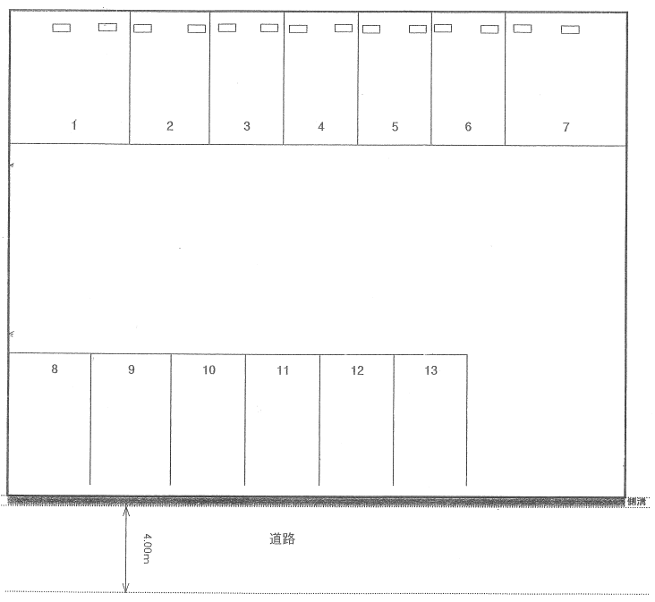 上荒屋サウスリバー月極駐車場の駐車配置図