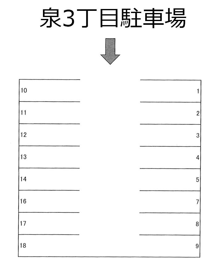 泉3丁目駐車場の駐車配置図