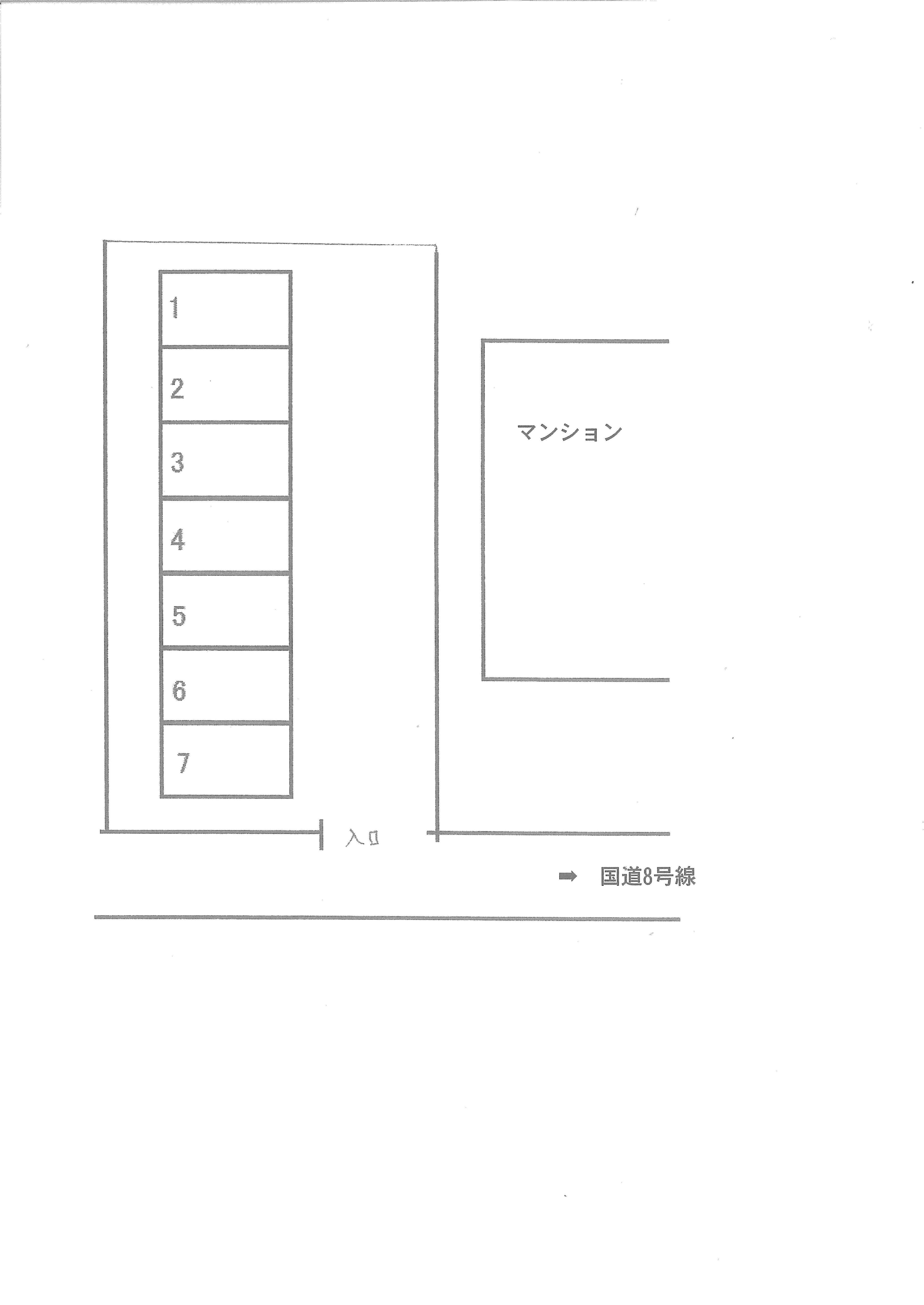 五個荘ガレージの駐車配置図