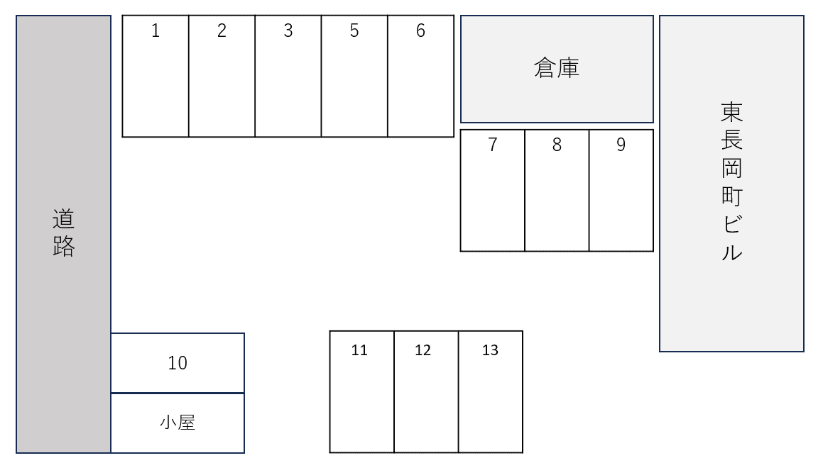 東長岡町駐車場①の駐車配置図