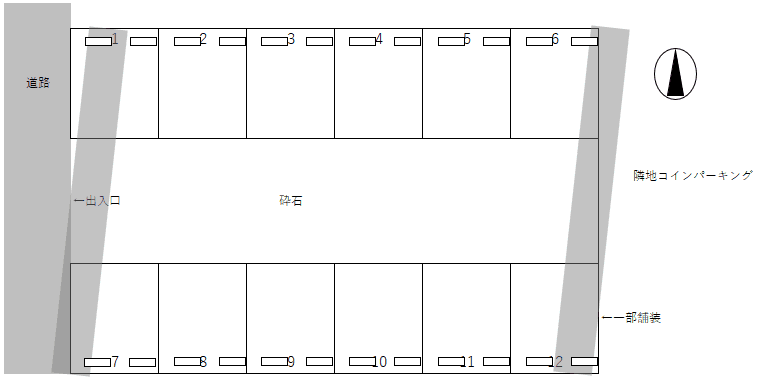 高塚町 KT28 駐車場の駐車配置図