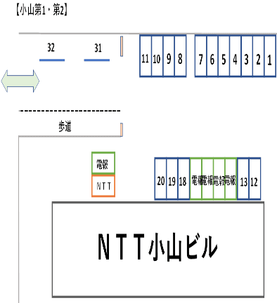 小山第1駐車場の駐車配置図