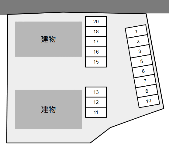 グリーンテラスA・B別駐車場の駐車配置図