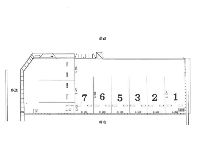 亀沢町パーキングの駐車配置図